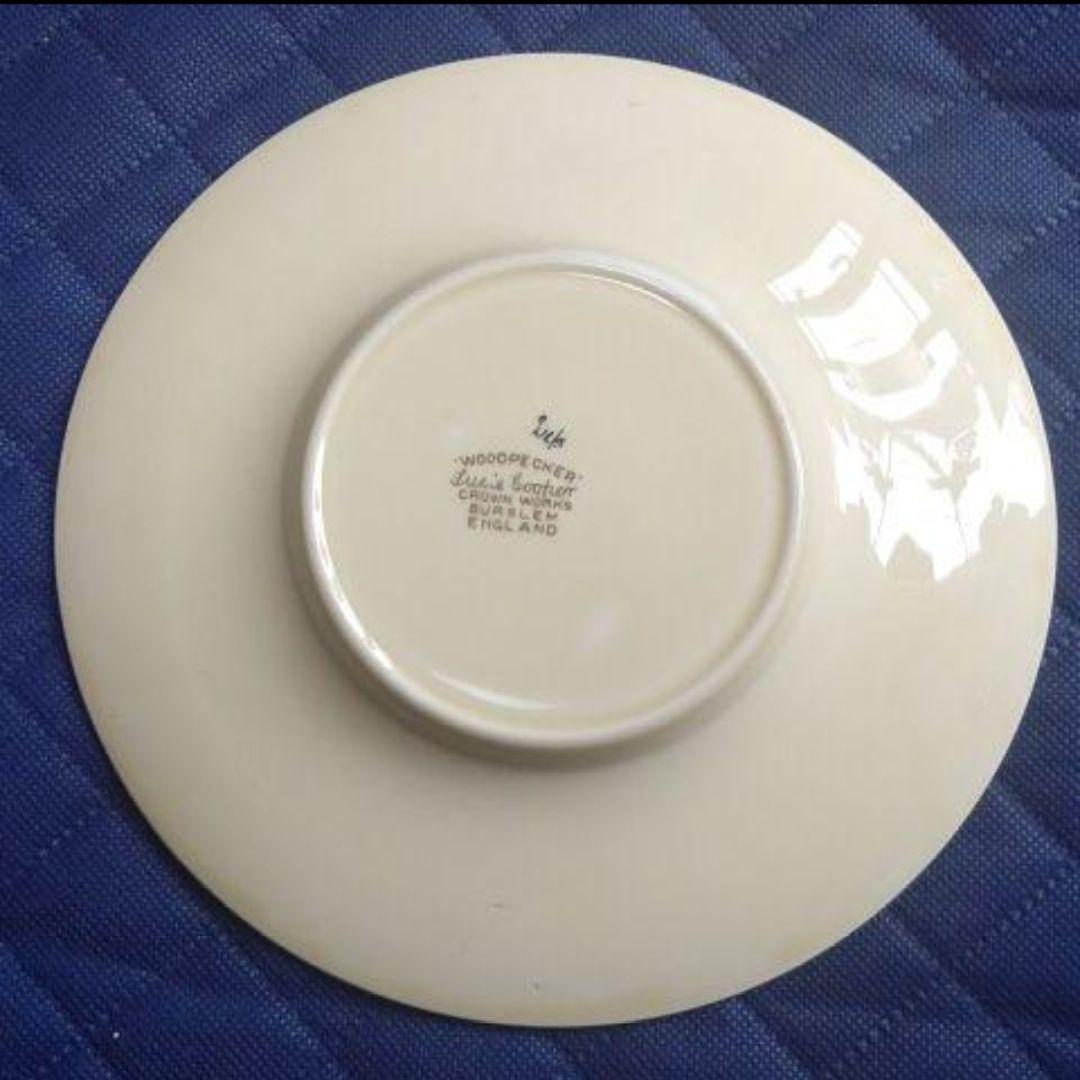 希少！スージークーパーの代表作「ウッドペッカー」22.5cmプレート、1932年