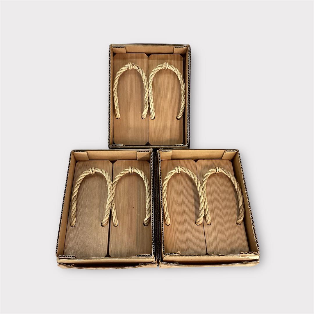 【中古品】露地下駄　駒下駄　3足セット①（紙箱）USED〈税込•送料込〉