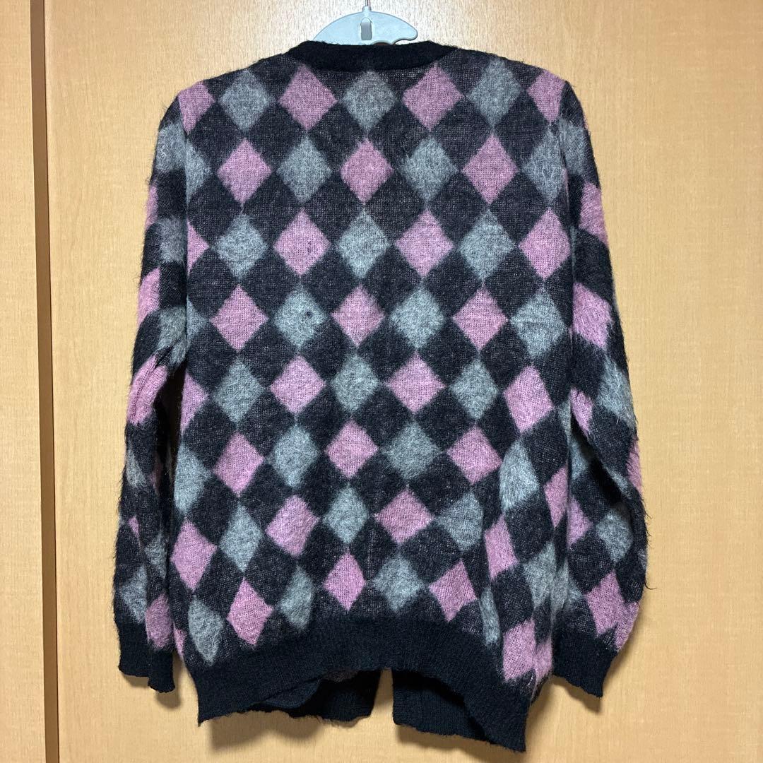 【美品】ワコマリア　Guilty Parties ダイヤモンド柄カーディガン S