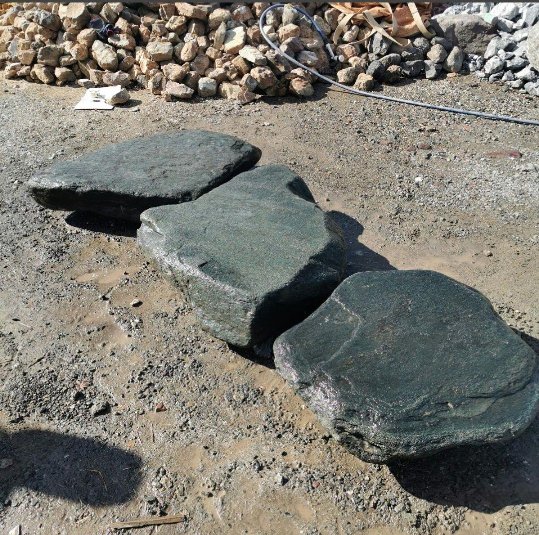 群馬産　青平石　3石セット　庭石　石 鑑賞石　庭　坪庭　ガーデニング