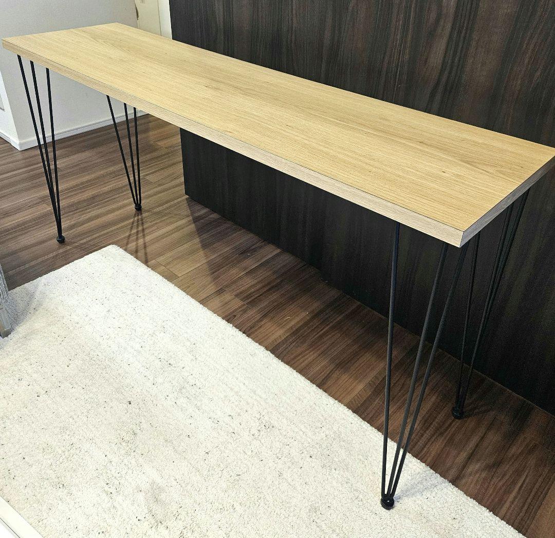 スタイリッシュ！鉄製脚付き カフェテーブル　PCデスク　ワークテーブル　二人