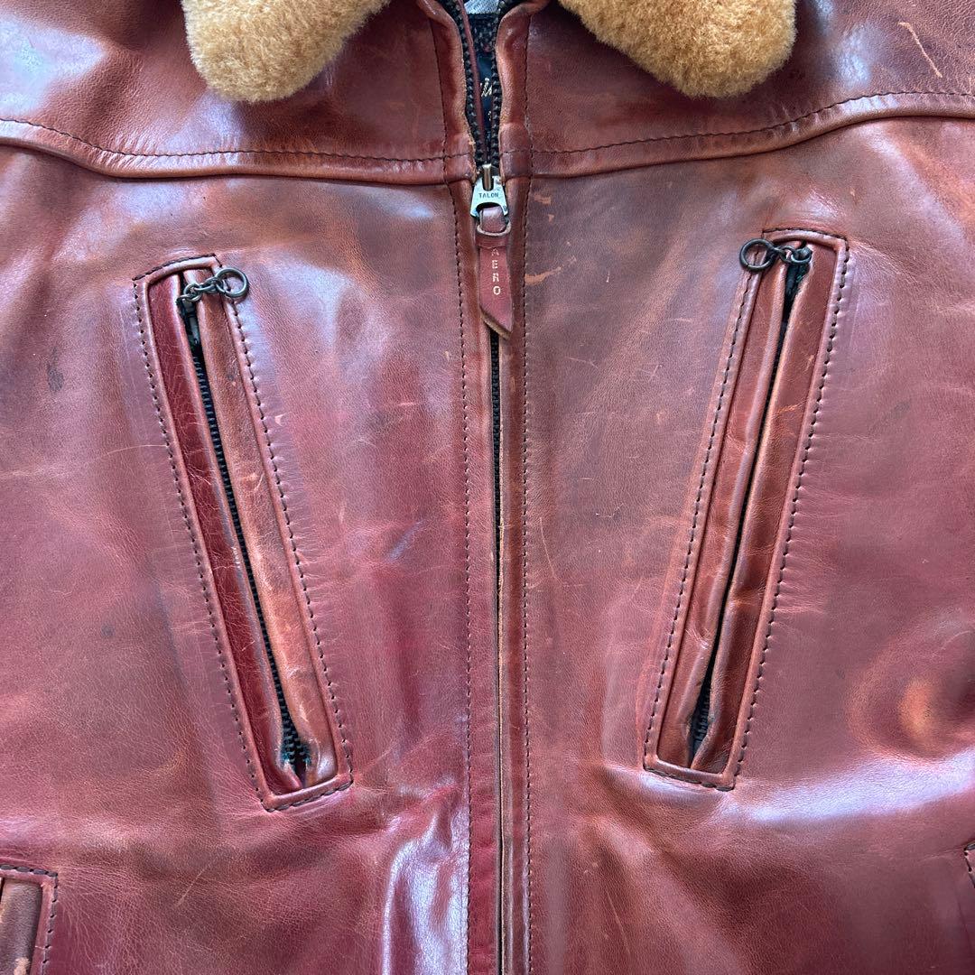 希少　AERO LEATHERS エアロレザー　36 襟ムートン　ホースハイド