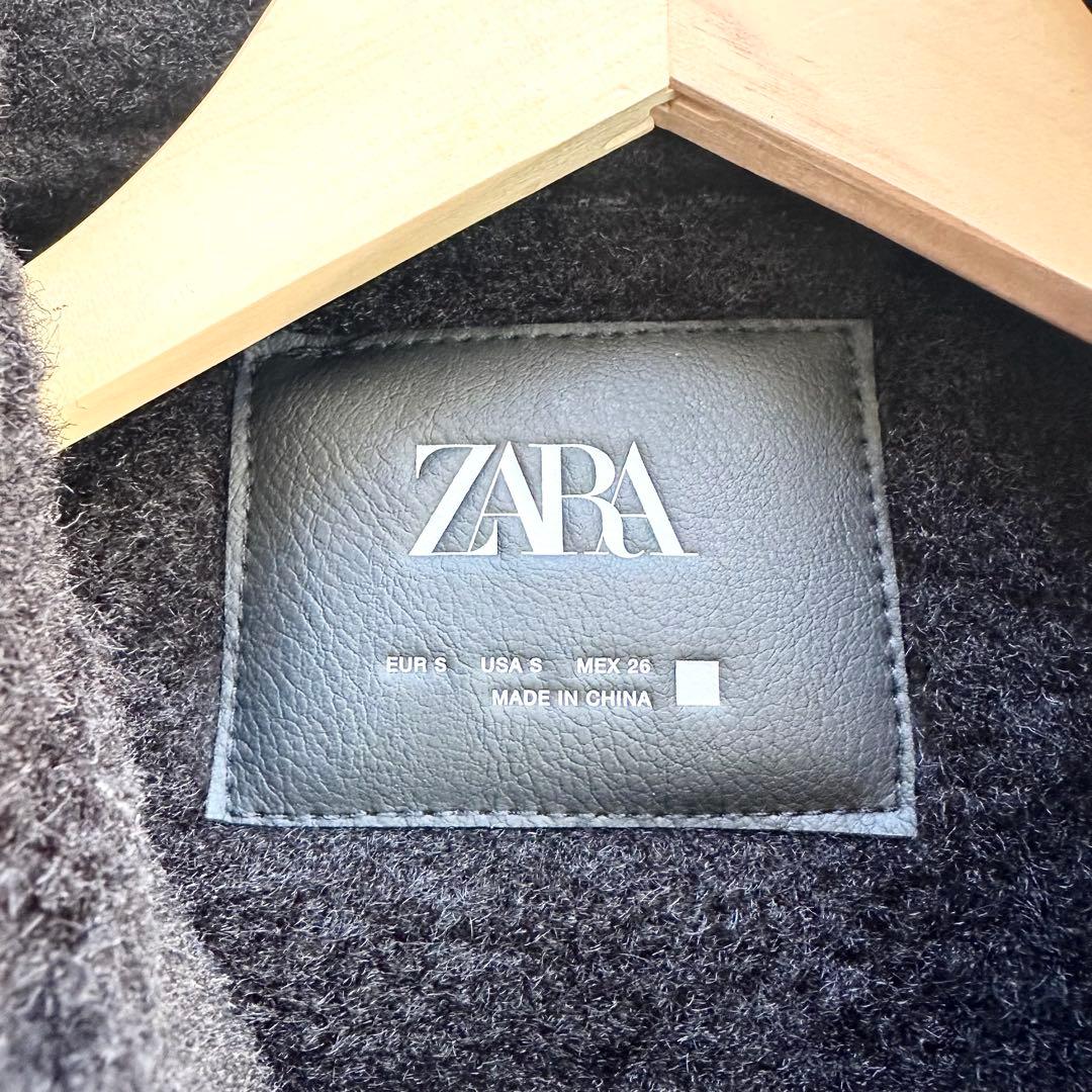 美品　ZARA ムートンジャケット B-3 ライダース レザージャケット 短丈