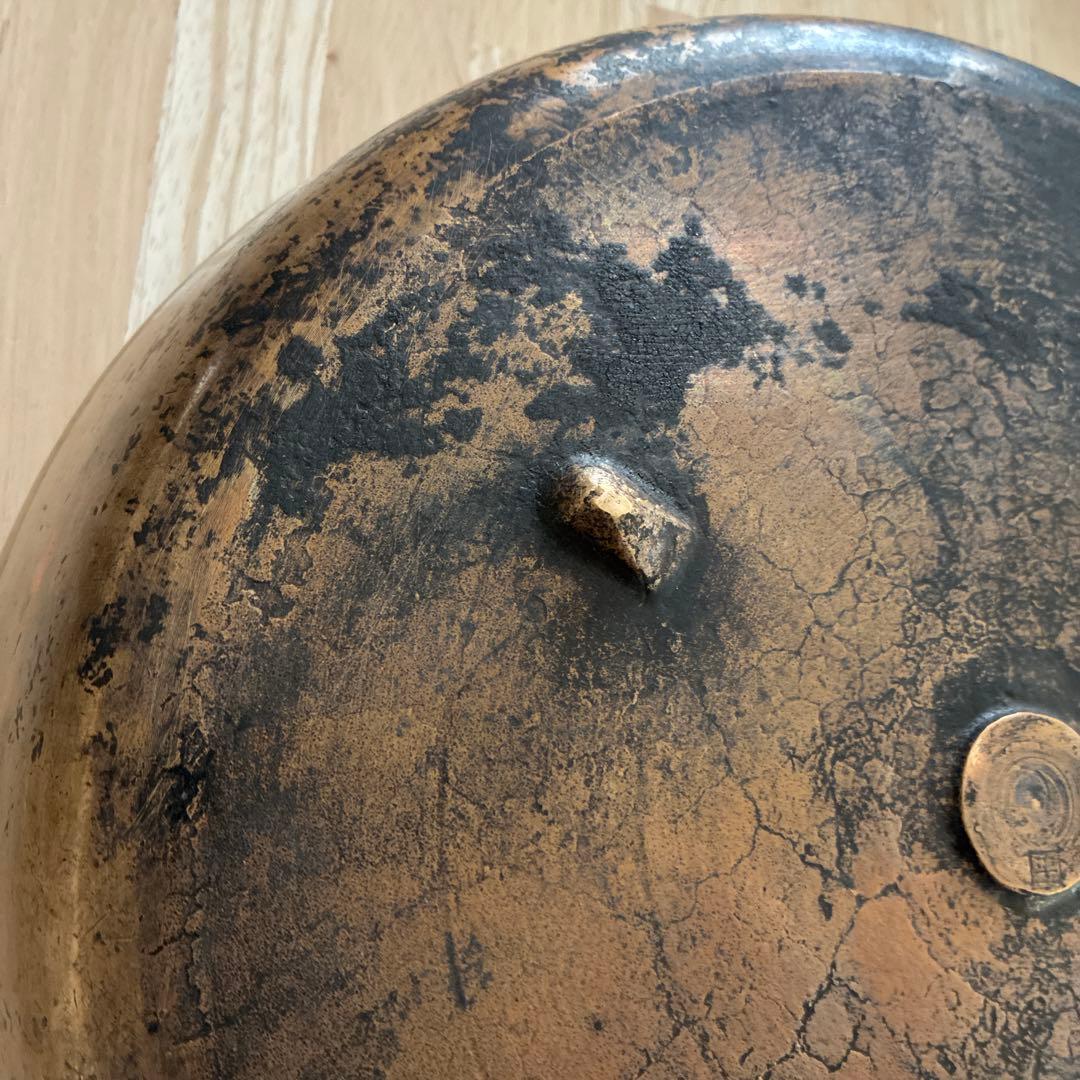 希少　平井鋳造所　砲金鍋　35㎝　天ぷら鍋　刻印あり　黒ずみ有　業務用