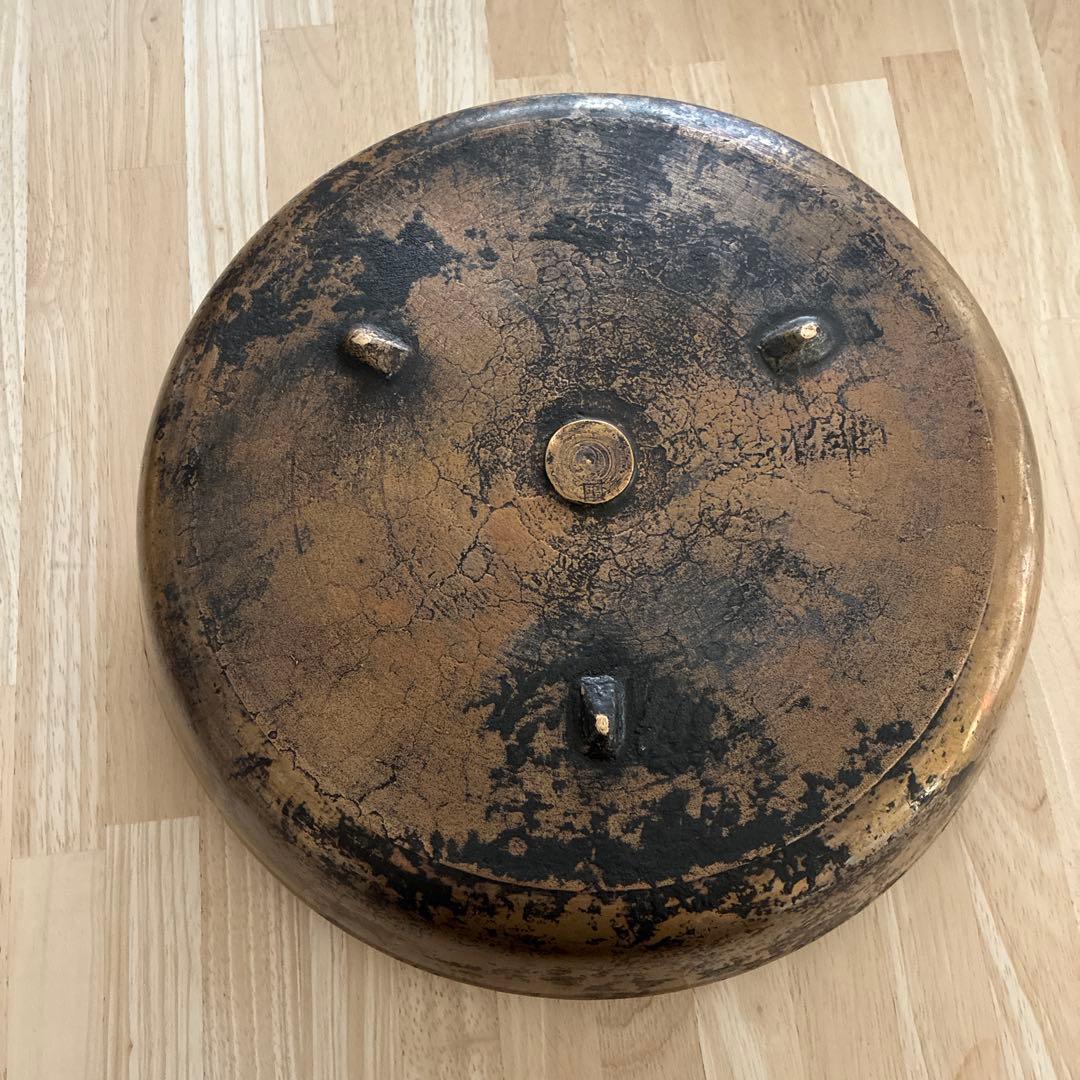 希少　平井鋳造所　砲金鍋　35㎝　天ぷら鍋　刻印あり　黒ずみ有　業務用