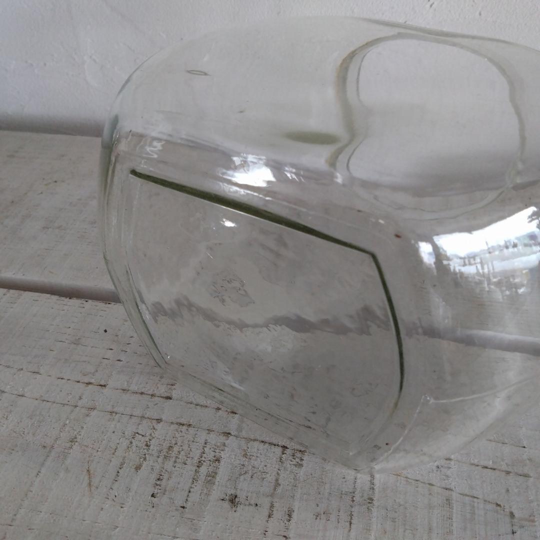 古い菓子瓶　昭和レトロ　ガラス瓶　蓋付　希少