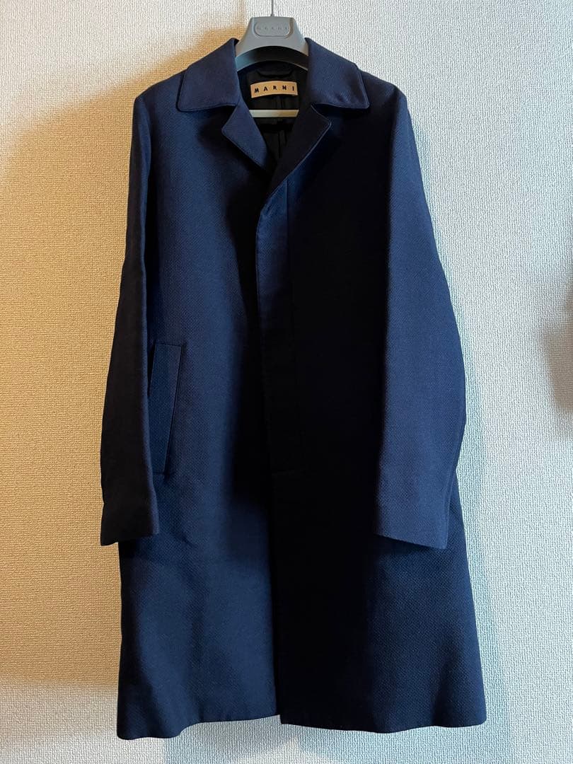 MARNI ステンカラーコート　ネイビー