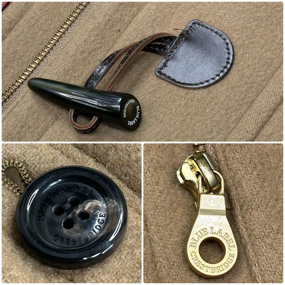 ✨美品✨ブルーレーベルクレストブリッジ ダッフルコート 赤チェック ベージュ M