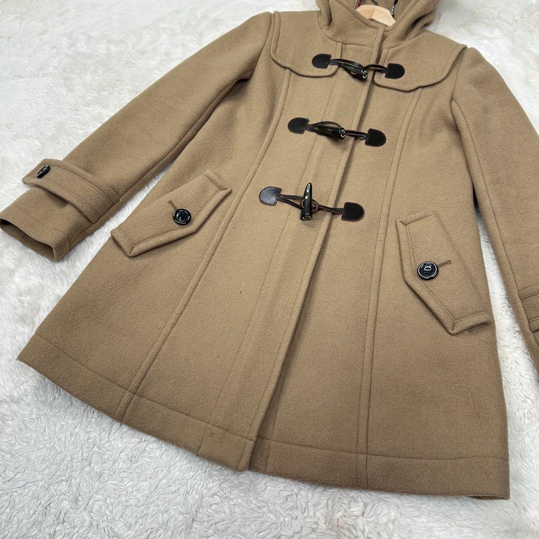 ✨美品✨ブルーレーベルクレストブリッジ ダッフルコート 赤チェック ベージュ M