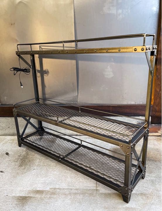 リベットアイアンラック［ダクトレール付］植物棚　アイアン家具　ボタニカル