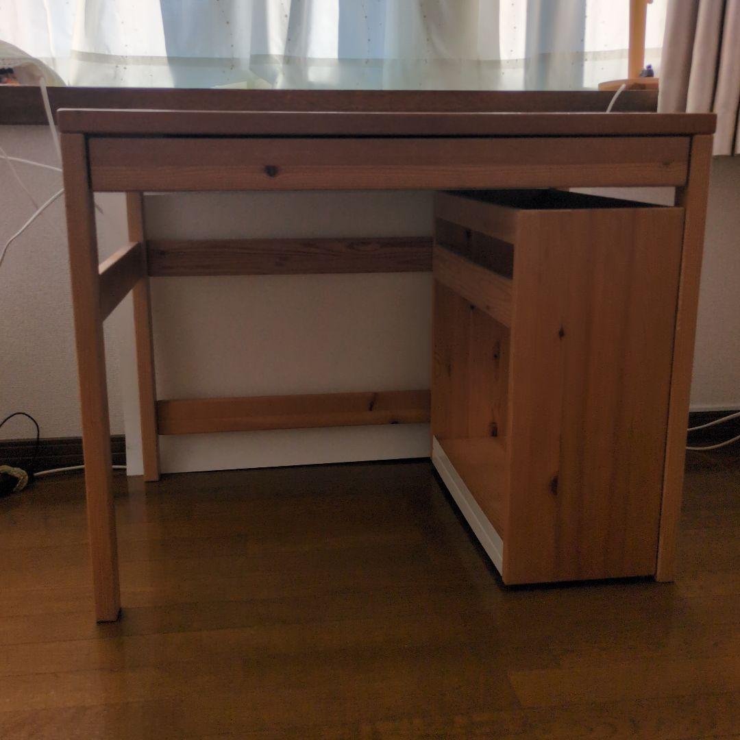 【たのメル便送料込】無印良品 パイン材デスク デスクワゴンセット 学習机