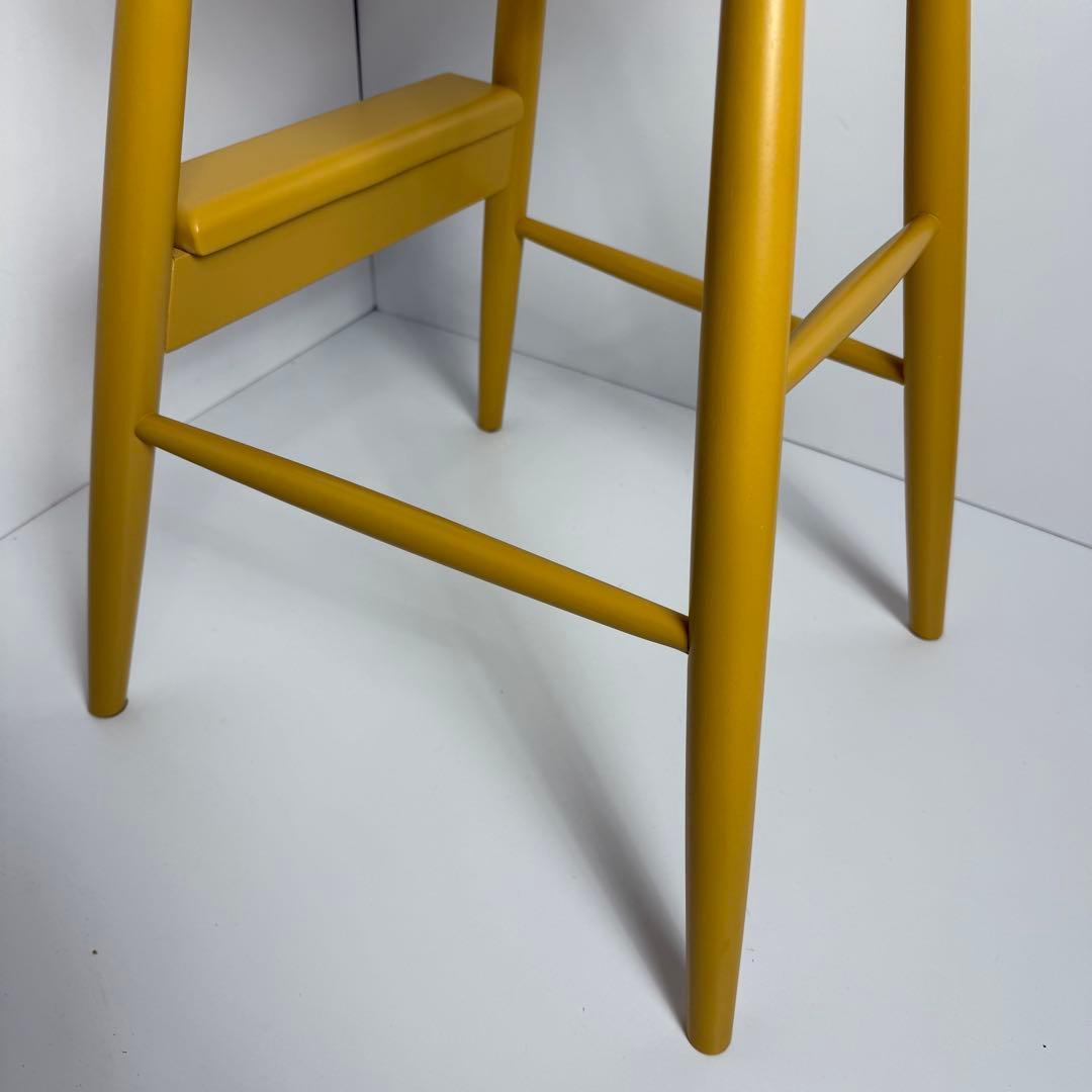 ベルメゾン　ハイチェアー　椅子　子ども　ダイニング　イエロー　ウィンザーチェア