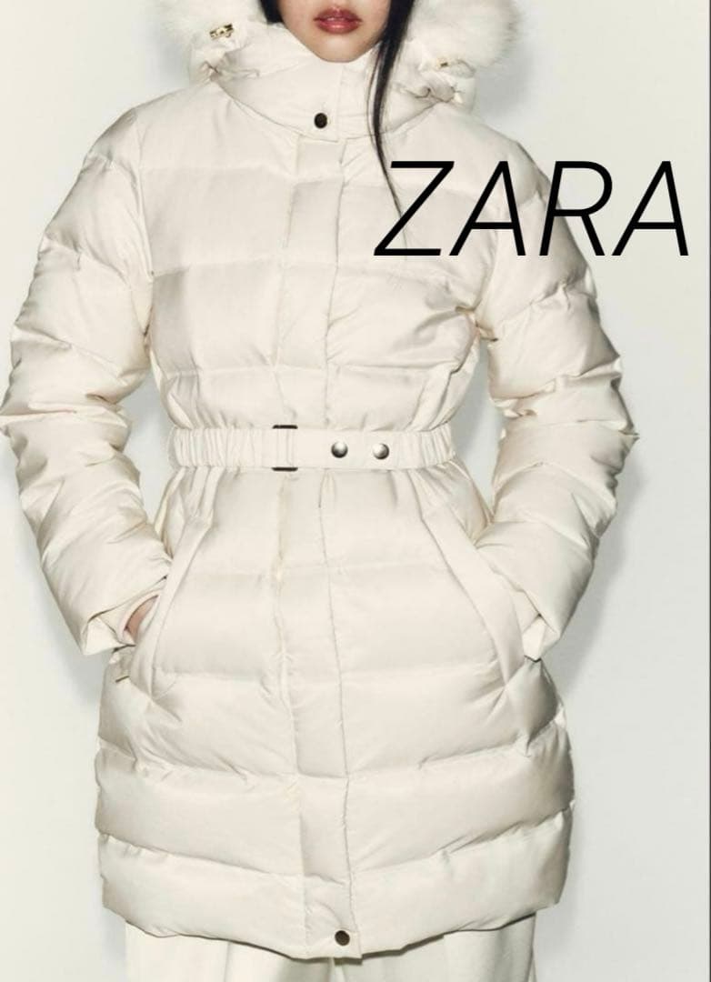 ZARAザラ WIND PROTECTION セミロング丈フードダウンジャケット