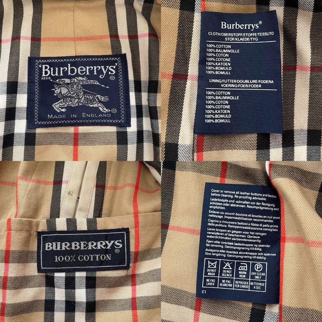 【英国製】Burberrys バーバリー ステンカラーコート ノバチェック 総柄