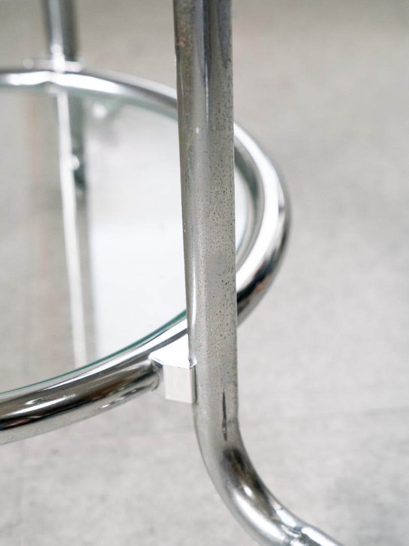 ヴィンテージ　3段 ガラスラウンドテーブル　ワゴン　ミッドセンチュリー　モダン