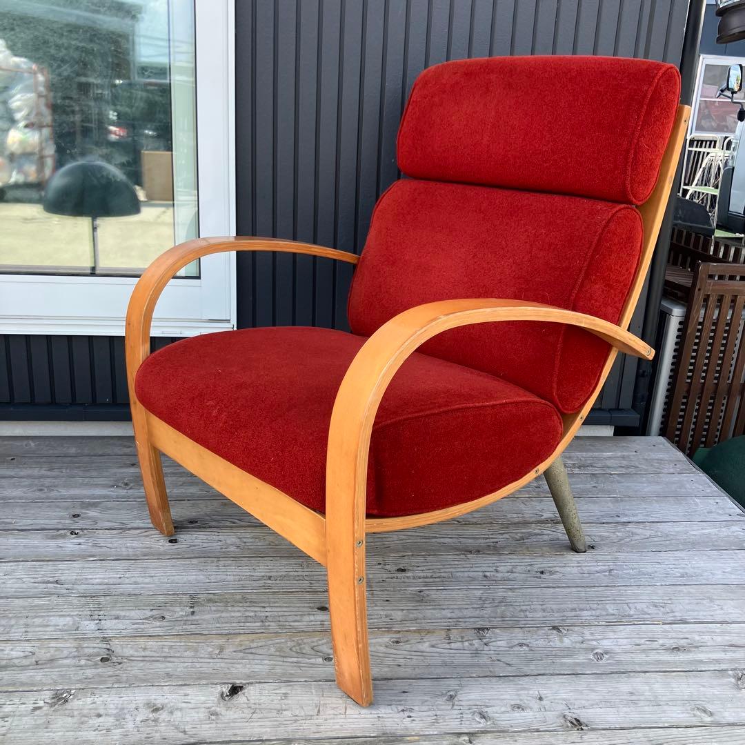ミッドセンチュリー プライウッド アームチェア 一人掛けソファー ベントウッド