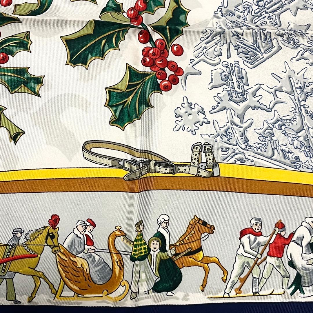 名作✨極美品✨HERMES エルメス スカーフ シルク カレ90 去年の雪