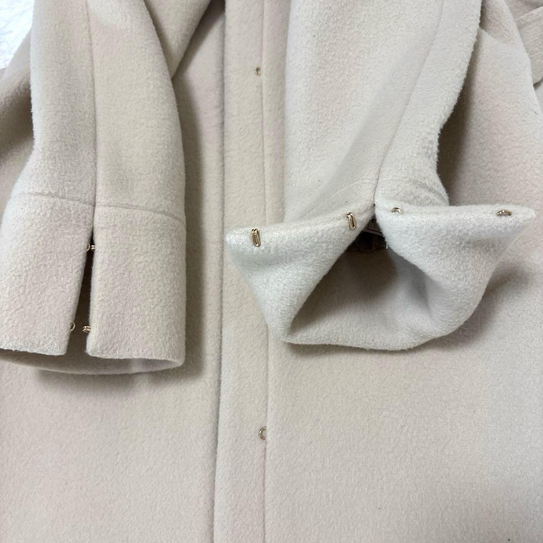 【最終価格】FRAY I.D MANTECOノーカラーコート ロング　アイボリー