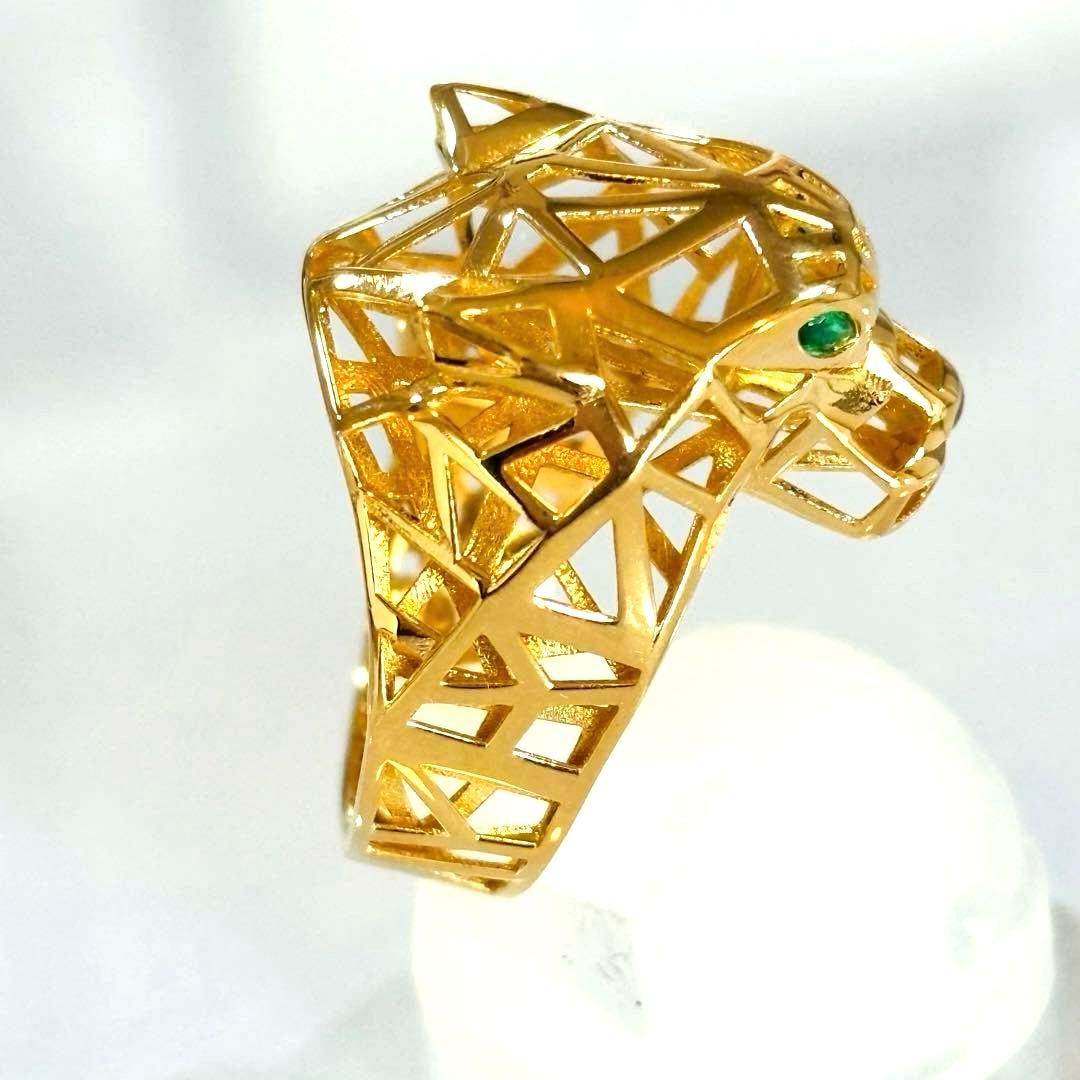 新品同様　K18 YG パンサー　リング　18金　新品仕上げ済み　超美品