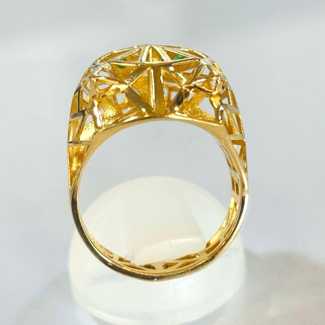 新品同様　K18 YG パンサー　リング　18金　新品仕上げ済み　超美品