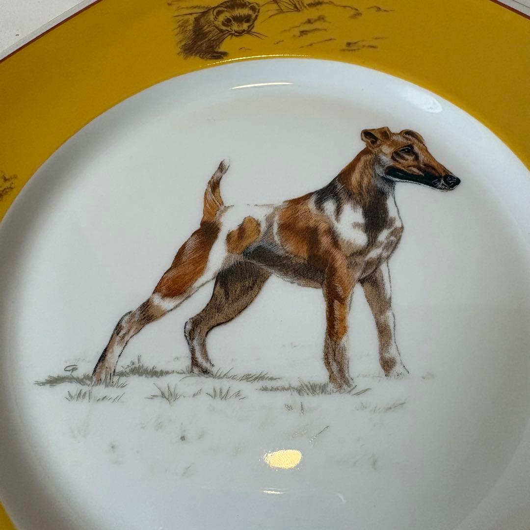 HERMES エルメス シャスシリーズ 犬　ドッグ 皿 新品 箱リボン付