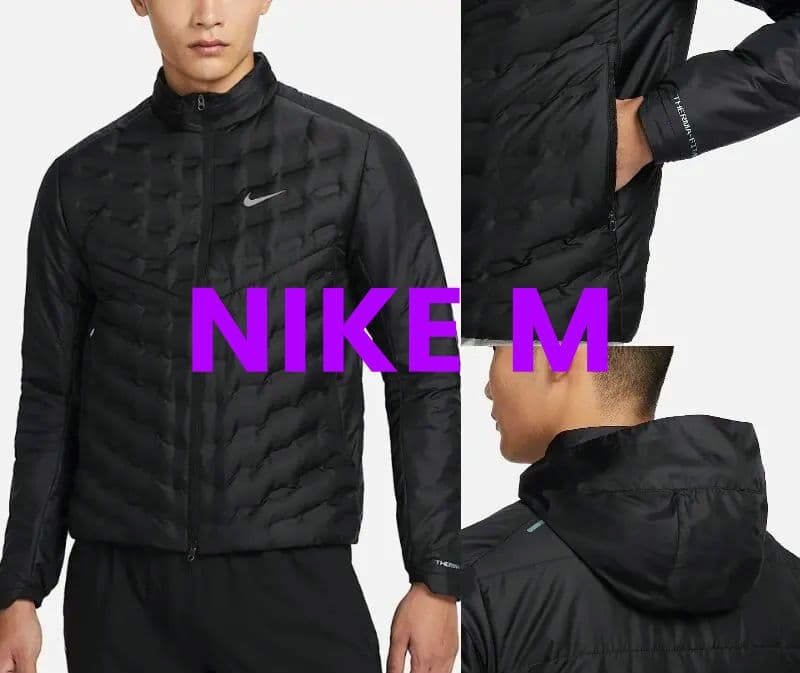 M ナイキ エアロロフト ランニング ダウンジャケット 定価4.1万 ゴルフ 黒