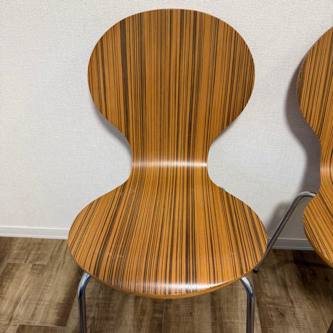 木製 スタッキングチェア 2脚セット