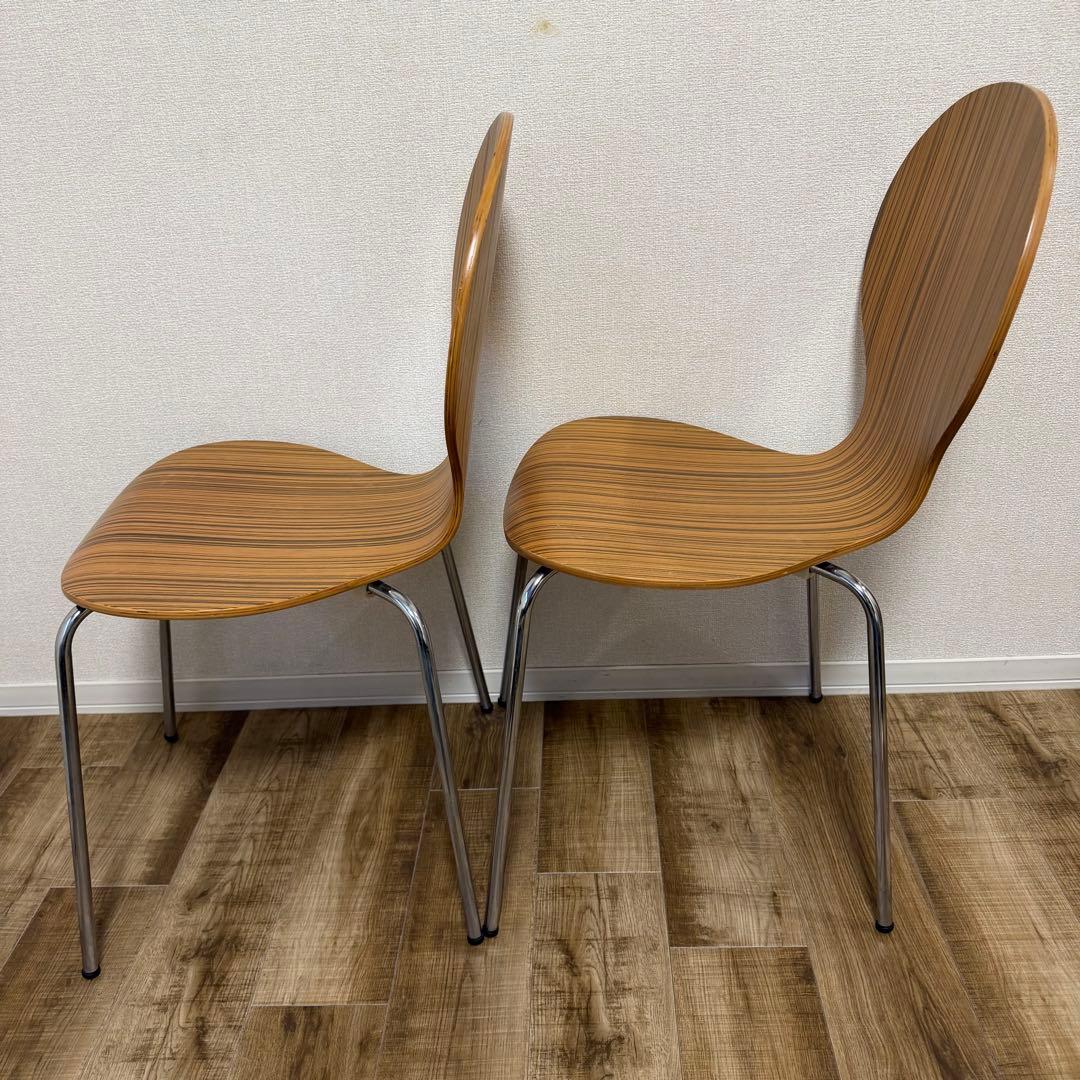 木製 スタッキングチェア 2脚セット