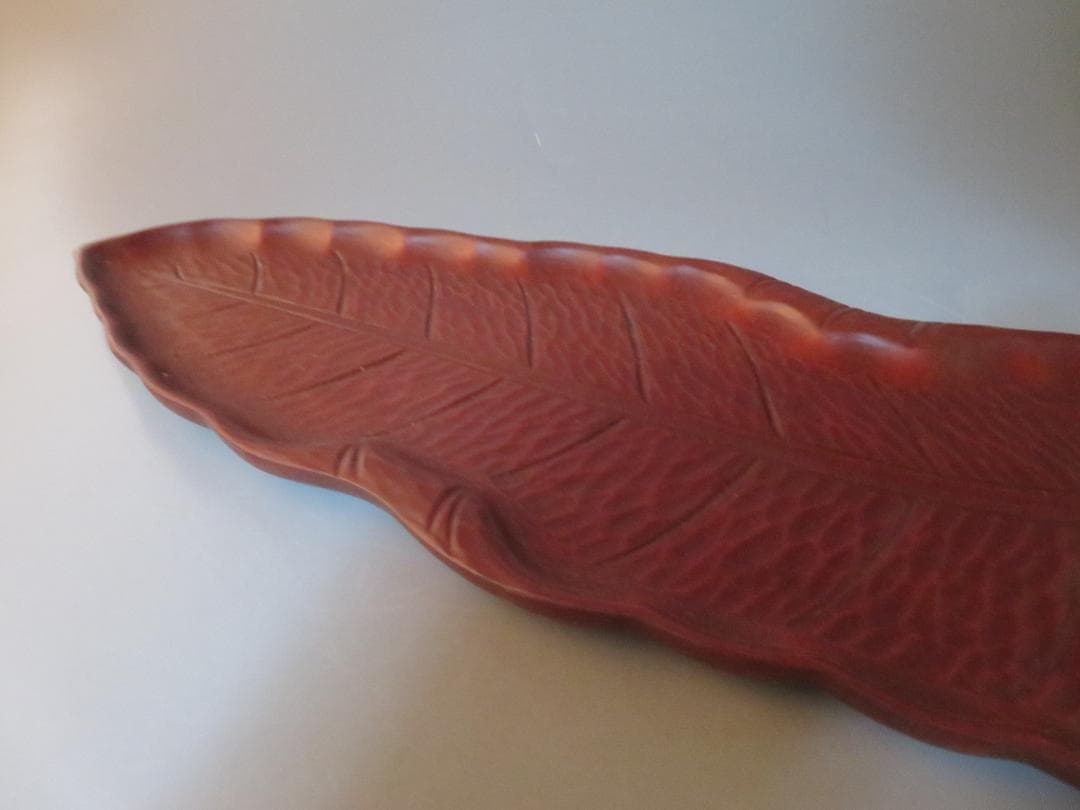 ◆400◆煎茶道具 煎盆 葉盆一文字 芭蕉葉盆(小) 花梨