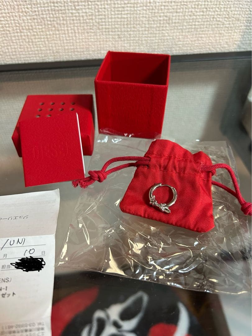 [希少] diesel シルバー フープピアス(片耳用) 新品正規品