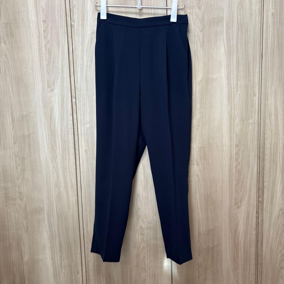 【DOORS】ノーカラーVネックジャケット＆ジョーゼットパンツ セット