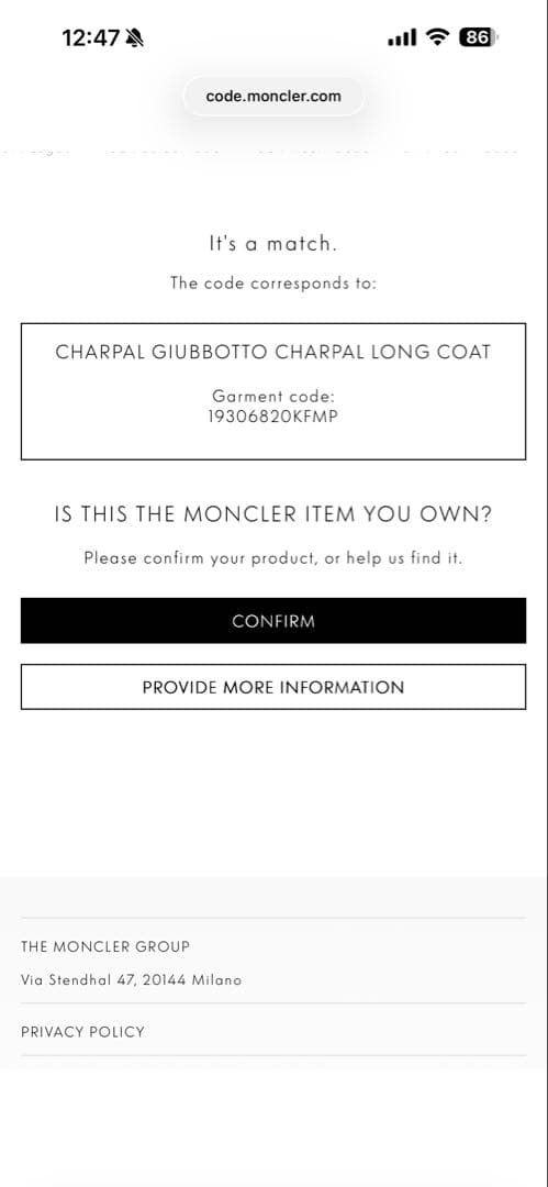 MONCLER CHARPAL ブラック 14A