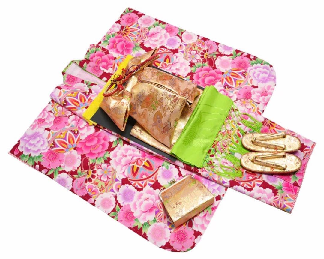 1点限り　在庫処分特価　七五三 着物 7歳 女の子 着物フルセット 赤