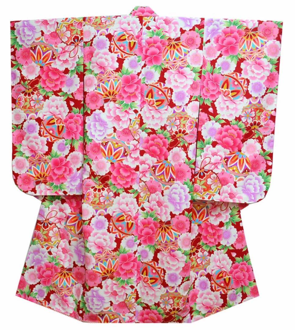 1点限り　在庫処分特価　七五三 着物 7歳 女の子 着物フルセット 赤