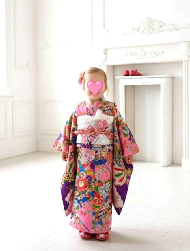 アンティーク紫ピンクの着物単品