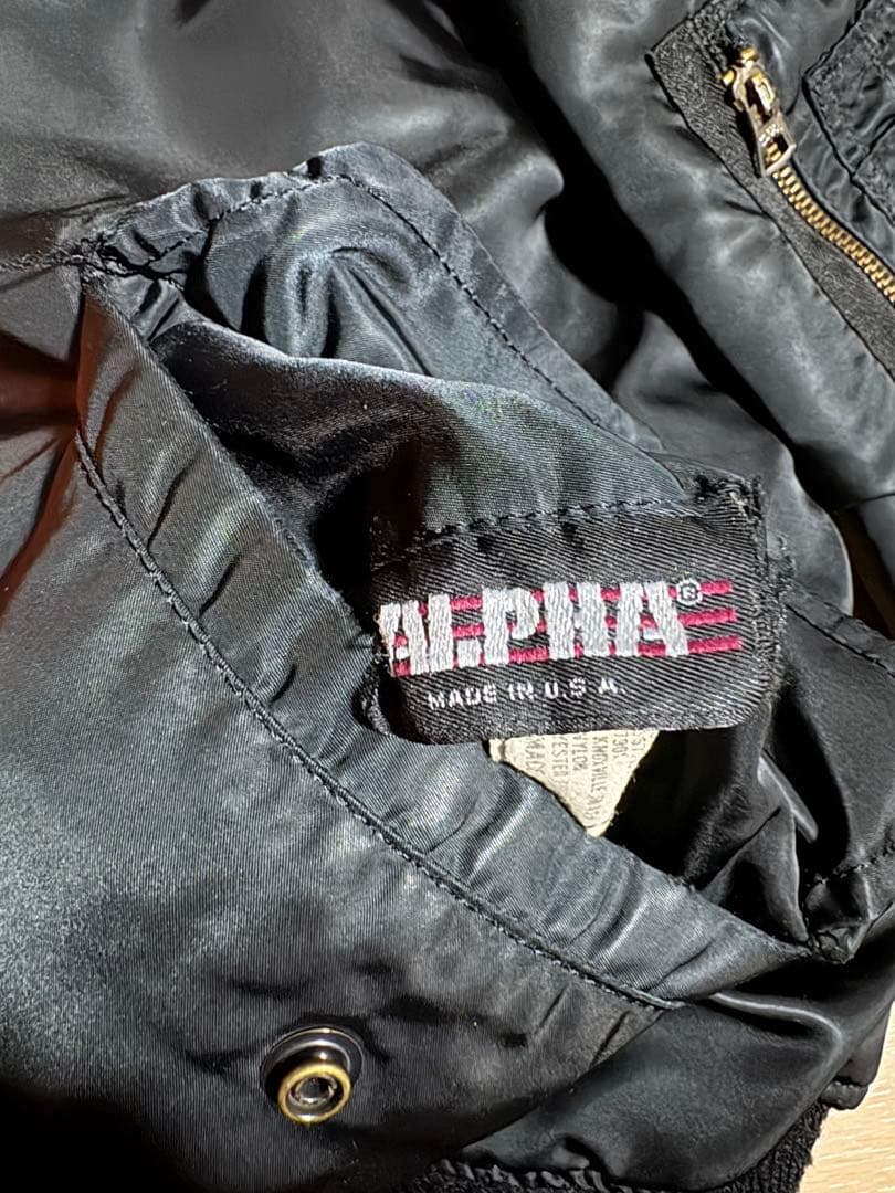 80s MADE in USA ALPHA MA-1フライトジャケット 短丈