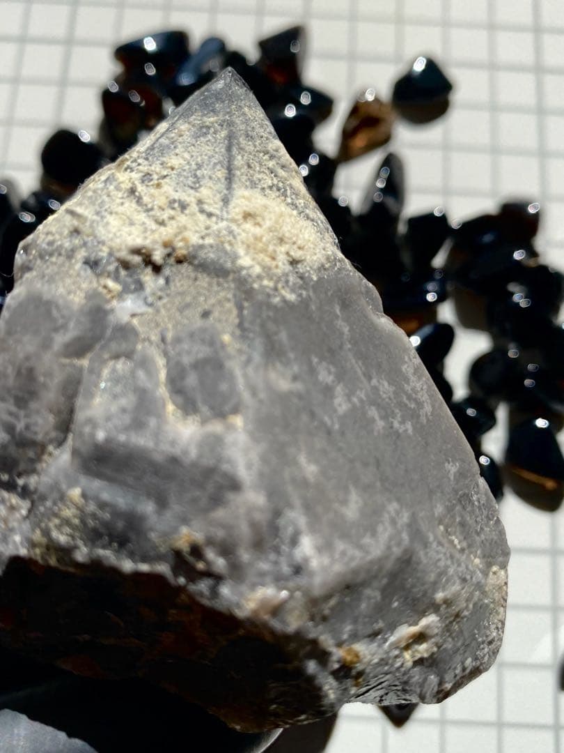 セット★ モリオン 単結晶 モリオン細石　天然石　黒水晶　チベット産