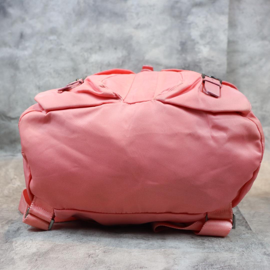 PRADA プラダ ナイロン リュックサック ピンク 三角ロゴプレート