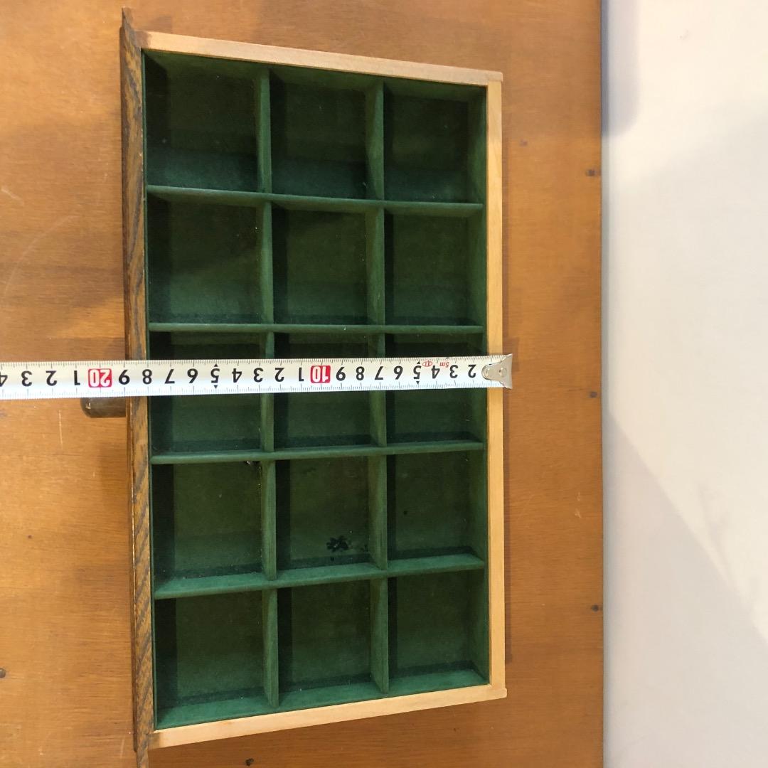 昭和レトロ　木製ジュエリーボックス　3段　鏡付きアクセサリー入れ　小物入れ　木