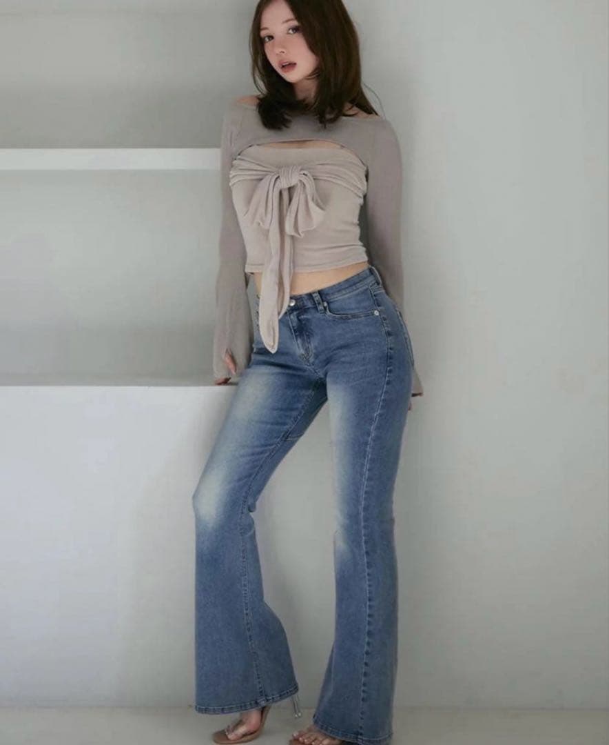 パンツ andmary Heart hip flare demim S