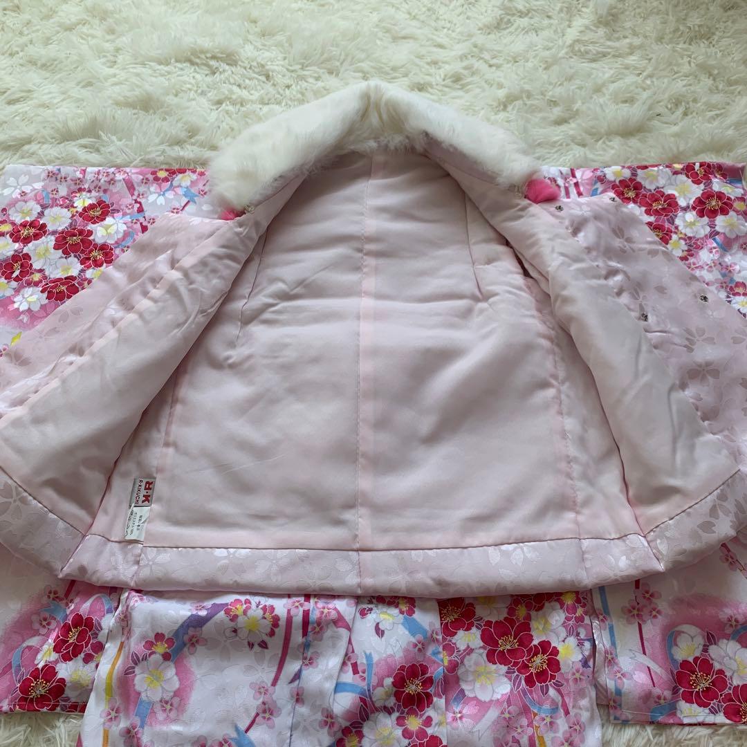 美品　七五三　三歳　被布セット✰ リョウコキクチ　ピンク　リアルファー襟