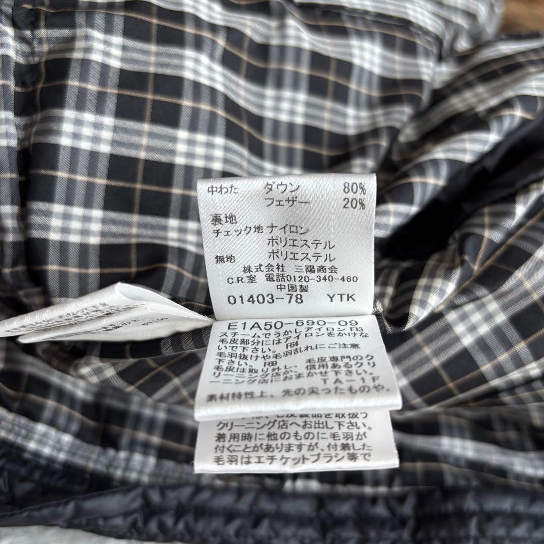 ✨️美品 バーバリーブルーレーベル ダウンコート 黒 M ファー ノバチェック