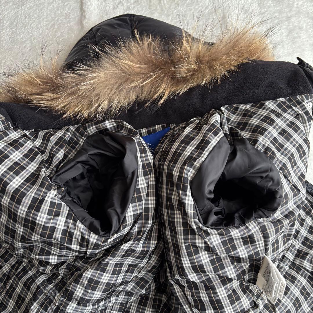 ✨️美品 バーバリーブルーレーベル ダウンコート 黒 M ファー ノバチェック