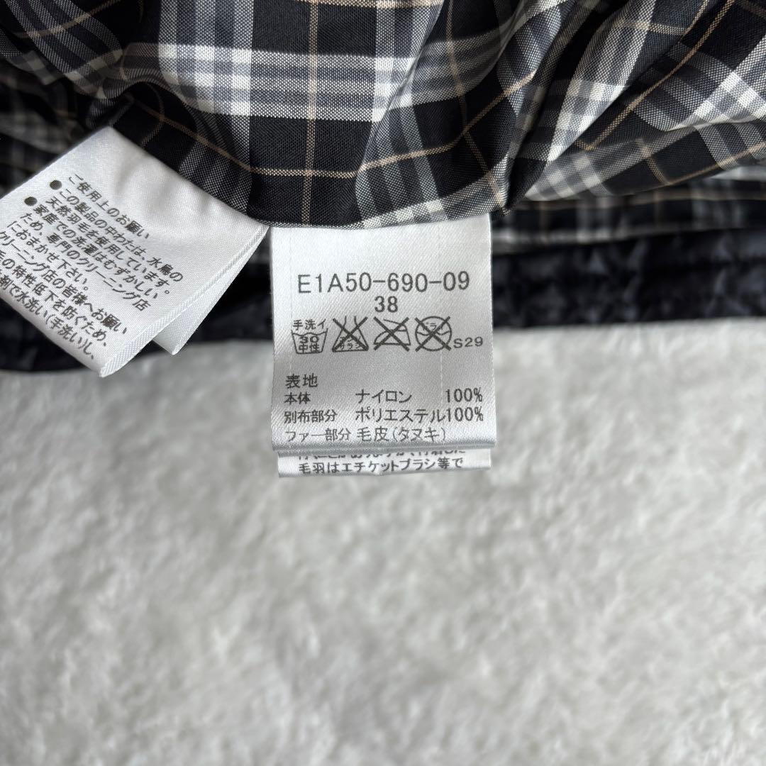 ✨️美品 バーバリーブルーレーベル ダウンコート 黒 M ファー ノバチェック