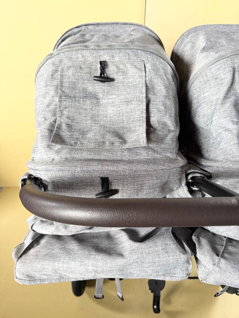 エアバギー ココ ダブル 双子用 ベビーカー グレー 空気入れ付き