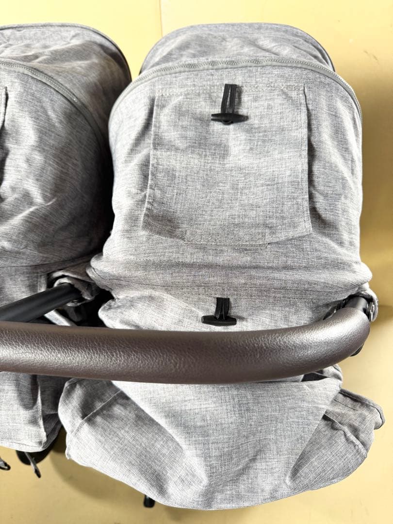 エアバギー ココ ダブル 双子用 ベビーカー グレー 空気入れ付き