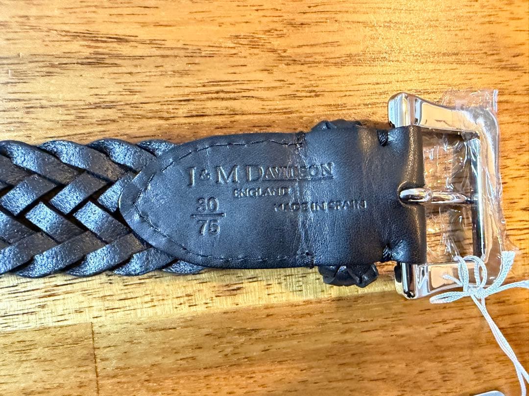 【未使用品/袋付き】J &M DAVIDSONレザー メッシュベルト 30/75