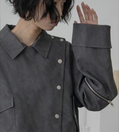 【新品】VACANCY　アシンメトリーヴィガンレザー2wayライダースジャケット