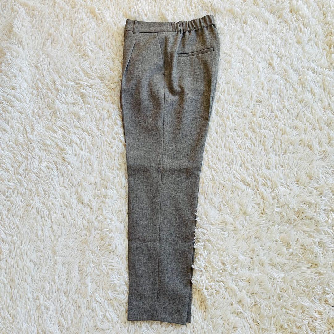 【インディヴィ】セットアップ ウールライク ノーカラージャケット パンツ S/M