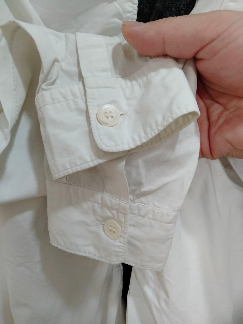 コムデギャルソンオム　90s 田中オム　縮絨　ブロードシャツ　デカボタン